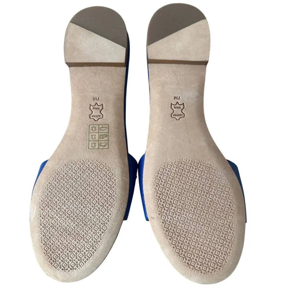 Tory Burch‎ Pineapple Accent Slide Sandals Blue Size 7